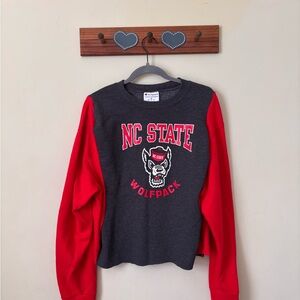 Champion Red and Gray NC State Sweatshirt